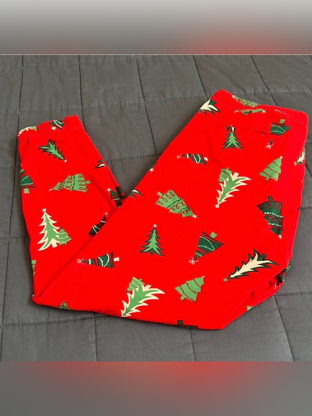 Iron Co. Men's Christmas Tree Print Jogger Pants Red Size Large L